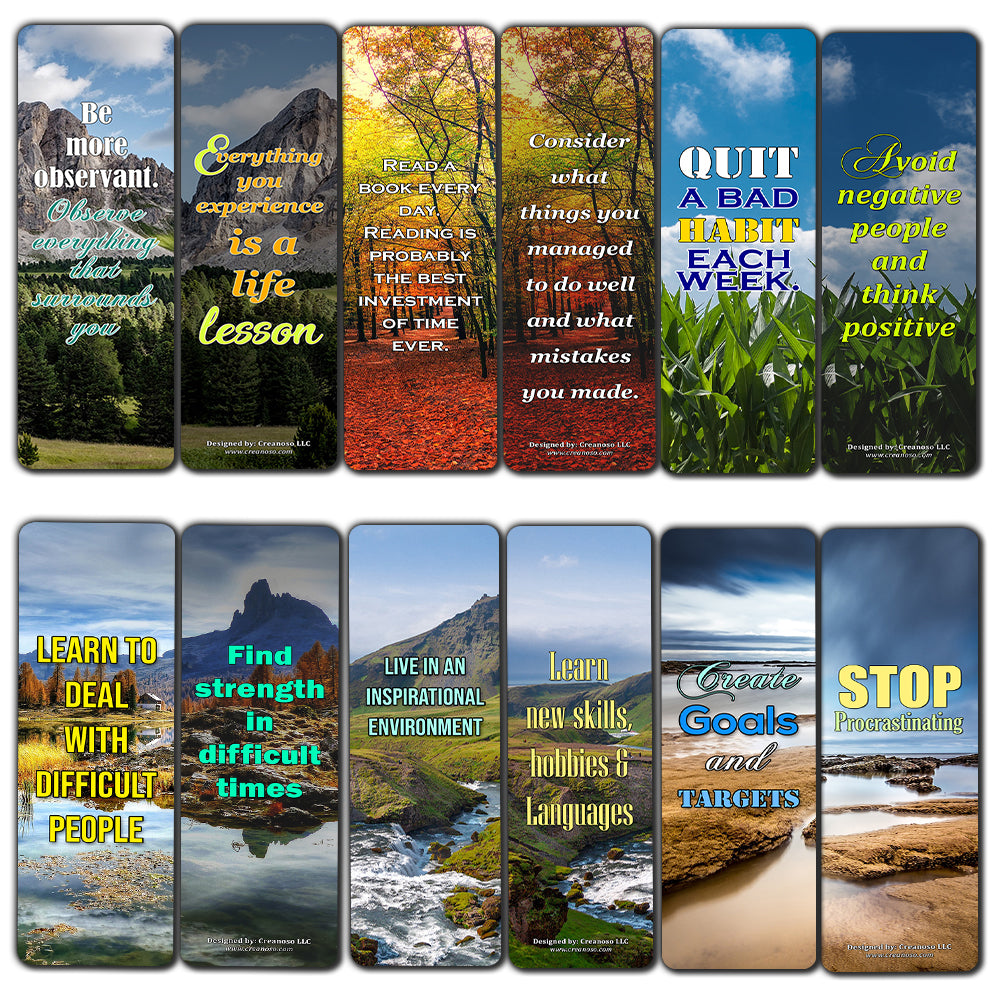Creanoso How You Can Become a Better You Bookmarks (60-Pack) ÃƒÆ’Ã‚Â¢ÃƒÂ¢Ã¢â‚¬Å¡Ã‚Â¬ÃƒÂ¢Ã¢â€šÂ¬Ã…â€œ Inspirational Quote Sayings Bookmarker Cards ÃƒÆ’Ã‚Â¢ÃƒÂ¢Ã¢â‚¬Å¡Ã‚Â¬ÃƒÂ¢Ã¢â€šÂ¬Ã…â€œ Premium Gift for Men & Women, Adults, Teens ÃƒÆ’Ã‚Â¢ÃƒÂ¢Ã¢â‚¬Å¡Ã‚Â¬Ãƒ