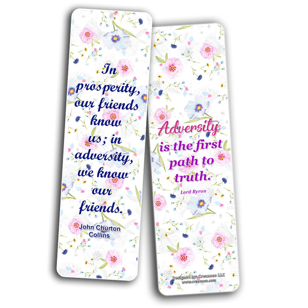 Creanoso Inspirational Sayings with Colorful Floral Theme Bookmarks  Awesome Bookmarks for Men, Women, Teens  Six Bulk Assorted Bookmarks Designs  Premium Design Gifts for Bookworms