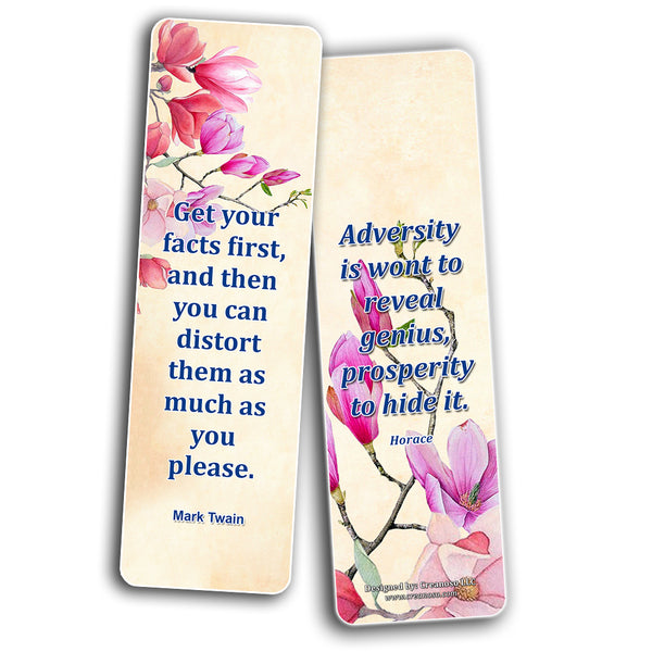Creanoso Inspirational Sayings with Colorful Floral Theme Bookmarks  Awesome Bookmarks for Men, Women, Teens  Six Bulk Assorted Bookmarks Designs  Premium Design Gifts for Bookworms