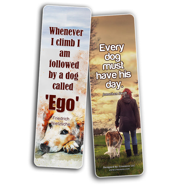 Creanoso Inspirational Dog Quotes Bookmarks  Awesome Bookmarks for Men, Women, Teens  Six Bulk Assorted Bookmarks Designs  Premium Design Gifts for Pet Lovers and Dog Owners
