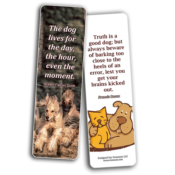 Creanoso Inspirational Dog Quotes Bookmarks  Awesome Bookmarks for Men, Women, Teens  Six Bulk Assorted Bookmarks Designs  Premium Design Gifts for Pet Lovers and Dog Owners