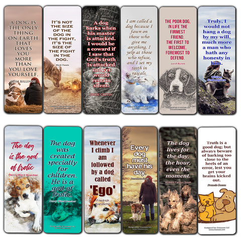 Creanoso Inspirational Dog Quotes Bookmarks  Awesome Bookmarks for Men, Women, Teens  Six Bulk Assorted Bookmarks Designs  Premium Design Gifts for Pet Lovers and Dog Owners