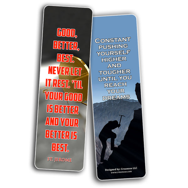 Creanoso Motivate Yourself And Make Things Happen Bookmarks  Awesome Bookmarks for Men, Women, Teens  Six Bulk Assorted Bookmarks Designs  Premium Gift Design