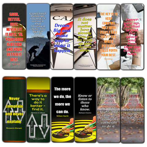 Creanoso Motivate Yourself And Make Things Happen Bookmarks  Awesome Bookmarks for Men, Women, Teens  Six Bulk Assorted Bookmarks Designs  Premium Gift Design