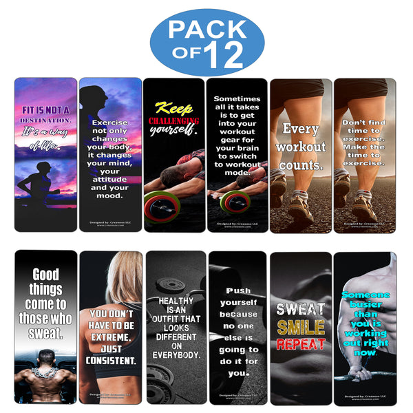 Motivational Healthy Fitness Workout Bookmarks