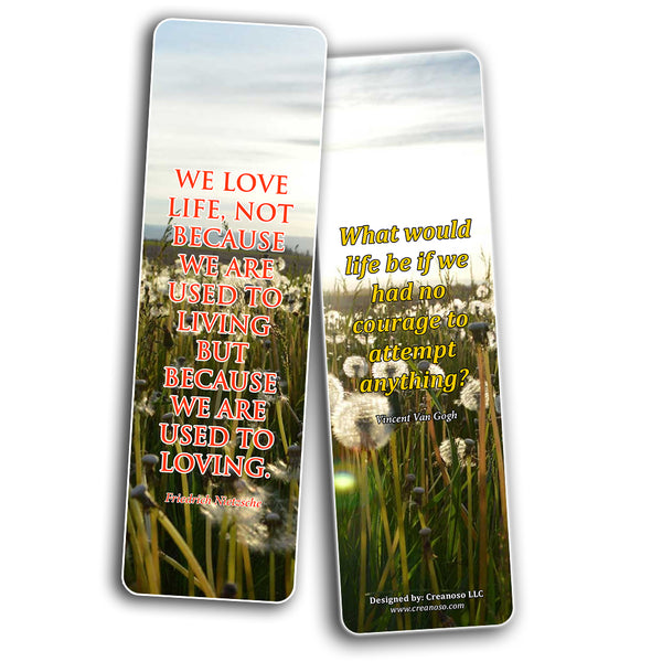 Creanoso Great Quotes to Ponder About Life Bookmarks  Awesome Bookmarks for Men, Women, Teens  Six Bulk Assorted Bookmarks Designs  Premium Gift Design