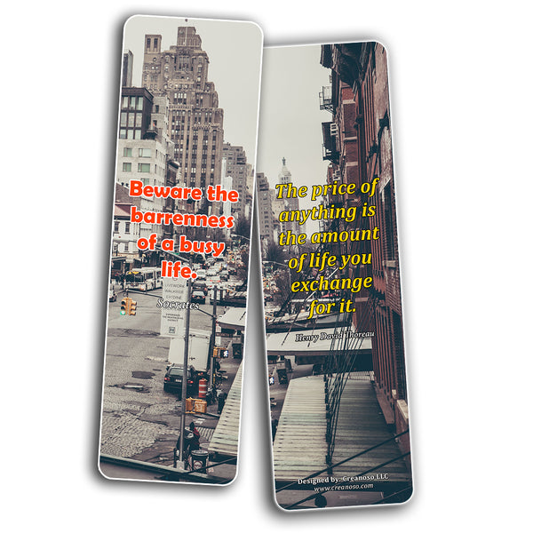 Creanoso Great Quotes to Ponder About Life Bookmarks  Awesome Bookmarks for Men, Women, Teens  Six Bulk Assorted Bookmarks Designs  Premium Gift Design