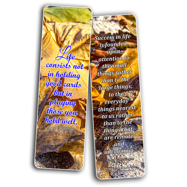 Creanoso Great Quotes to Ponder About Life Bookmarks  Awesome Bookmarks for Men, Women, Teens  Six Bulk Assorted Bookmarks Designs  Premium Gift Design