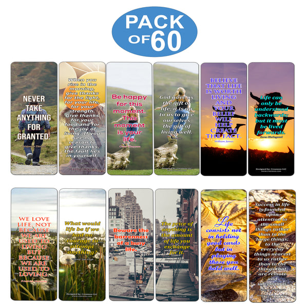 Creanoso Great Quotes to Ponder About Life Bookmarks  Awesome Bookmarks for Men, Women, Teens  Six Bulk Assorted Bookmarks Designs  Premium Gift Design