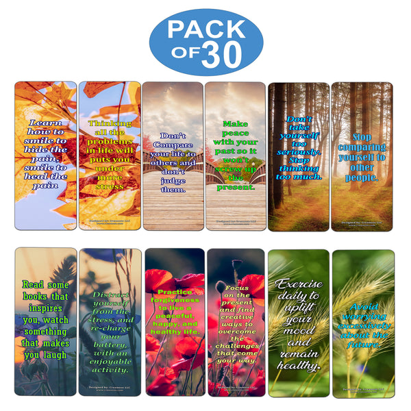 Creanoso How to be Happy Despite of Circumstances Bookmarks  Awesome Bookmarks for Men, Women, Teens  Six Bulk Assorted Bookmarks Designs  Premium Gift Design