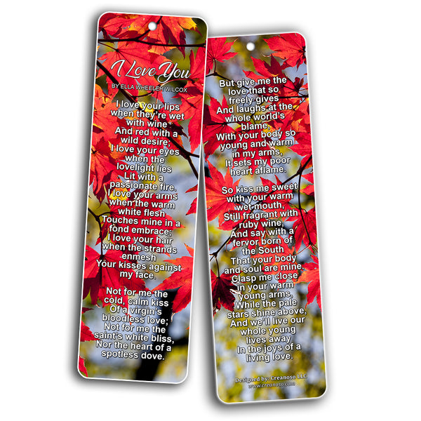 Famous Classical Short Poems Bookmarks Series 1  Love