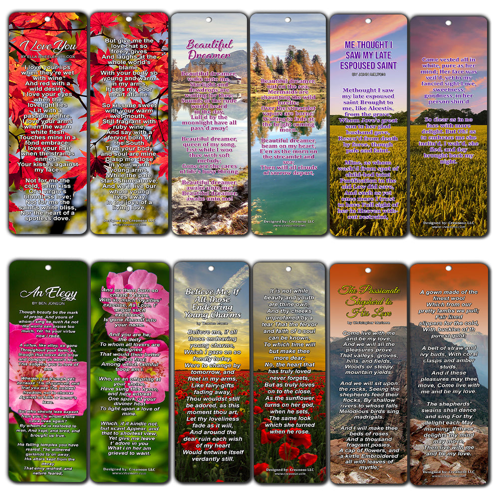 Famous Classical Short Poems Bookmarks Series 1  Love
