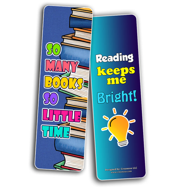 Creanoso Fantastic Reading Bookmarks for Kids (60-Pack) ÃƒÂ¢Ã¢â€šÂ¬Ã¢â‚¬Å“ Awesome Book Page Marker Clip Set ÃƒÂ¢Ã¢â€šÂ¬Ã¢â‚¬Å“ Premium Gift for Boys & Girls, Children ÃƒÂ¢Ã¢â€šÂ¬Ã¢â‚¬Å“ Rewards Incentives ÃƒÂ¢Ã¢â€šÂ¬Ã¢â‚¬Å“ Card Stock ÃƒÂ¢Ã¢â€šÂ¬Ã¢â‚¬Å“