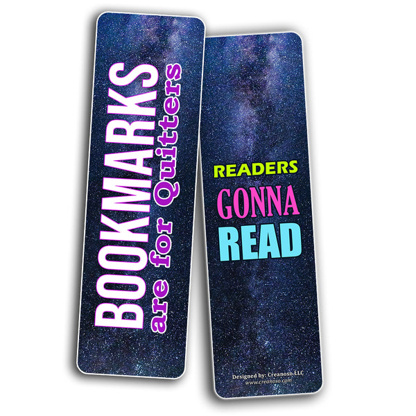 Creanoso Readers Bookmarks Cards  Premium Gift Set  Awesome Bookmarks for Men & Women, Teens  Six Bulk Assorted Bookmarks Designs  Premium Gift Design