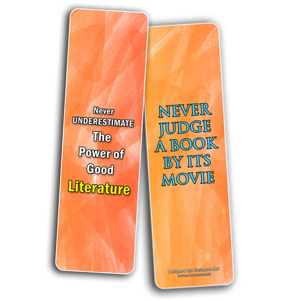 Creanoso Readers Bookmarks Cards  Premium Gift Set  Awesome Bookmarks for Men & Women, Teens  Six Bulk Assorted Bookmarks Designs  Premium Gift Design