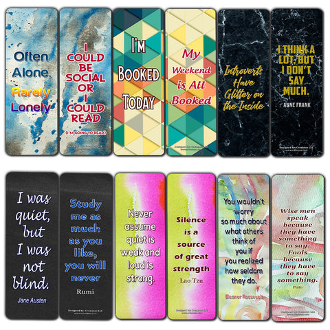 Creanoso Introvert Bookmark Cards  Inspiring Inspirational Bookmarker Cards Set  Premium Stocking Stuffers Gifts for Bookworms Book Lovers Bibliophiles  Great Stocking Stuffers Gifts