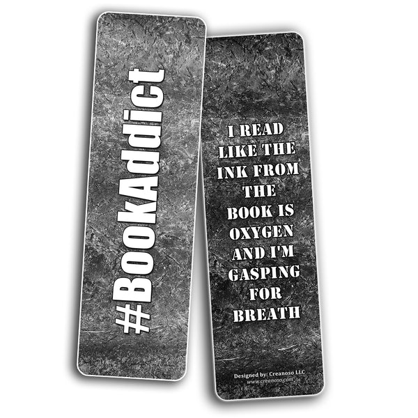 Creanoso Addicted Readers Bookmarks  Inspiring Inspirational Bookmarker Cards Set  Premium Stocking Stuffers Gifts for Bookworms Book Lovers Bibliophiles  Great Stocking Stuffers Gifts