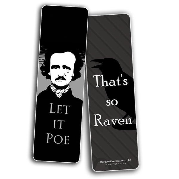 Edgar Allen Poe Bookmarks Cards  Nevermore The Raven  Reader Literary Gift Vintage Decor  Bookish Stocking Stuffers for Adults Men Women Teens