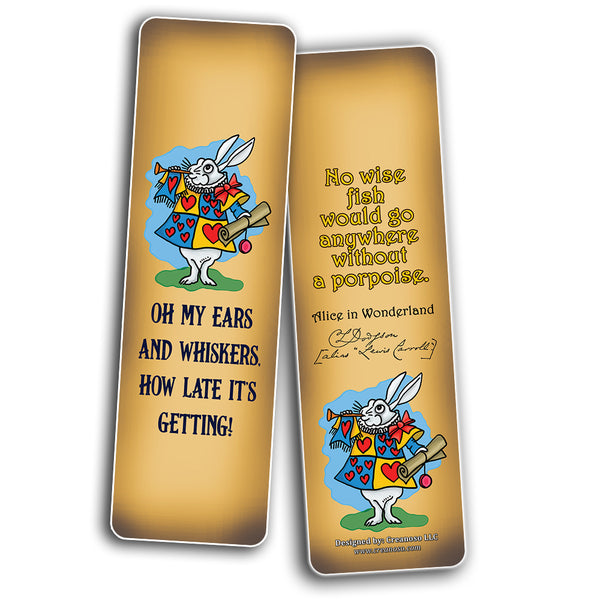 Alice In Wonderland Party Supplies Cards Series 1 (30-Pack) - Lewis Carroll Fairy Tales Classic Quotes - Paper Bookmarks For Book - for Scrapbooking Craft Journal Decorations Gifts