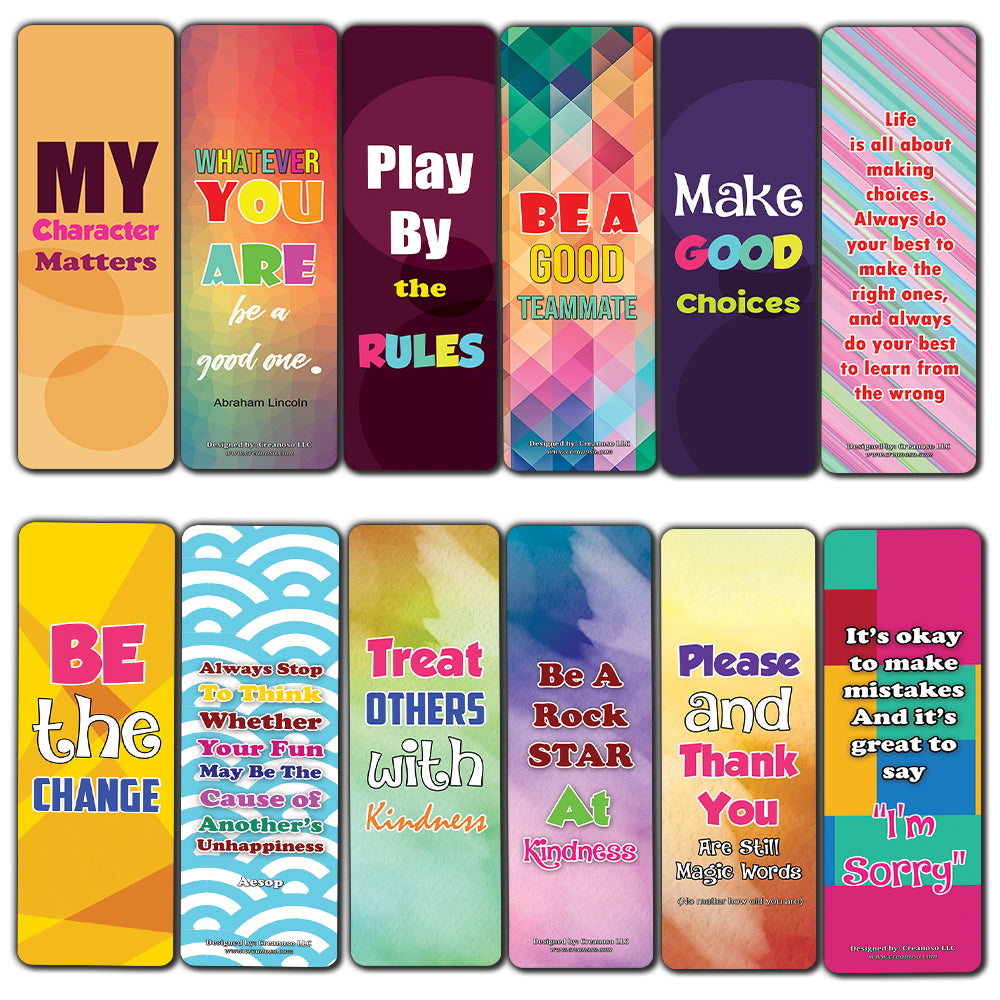 Creanoso Good Character Bookmarks ÃƒÂ¢Ã¢â€šÂ¬Ã¢â‚¬Å“ Premium Gift Bulk Set - Great Giveaways