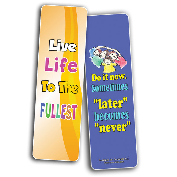 Creanoso Motivational Encouragement Bookmarks for Kids ÃƒÂ¢Ã¢â€šÂ¬Ã¢â‚¬Å“ Awesome Bookmarks for Boys, Girls