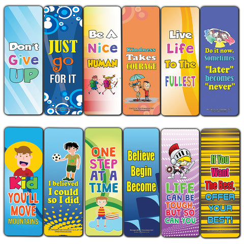 Creanoso Motivational Encouragement Bookmarks for Kids ÃƒÂ¢Ã¢â€šÂ¬Ã¢â‚¬Å“ Awesome Bookmarks for Boys, Girls