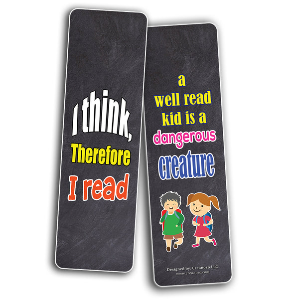 Creanoso Hard Core Reader Bookmarks for Kids - Unique Giveaways for Boys and Girls