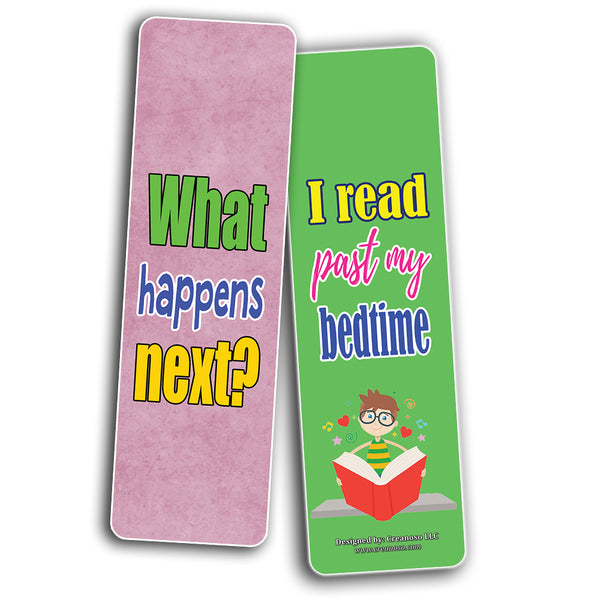 Creanoso Hard Core Reader Bookmarks for Kids - Unique Giveaways for Boys and Girls
