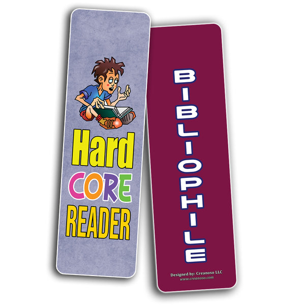Creanoso Hard Core Reader Bookmarks for Kids - Unique Giveaways for Boys and Girls