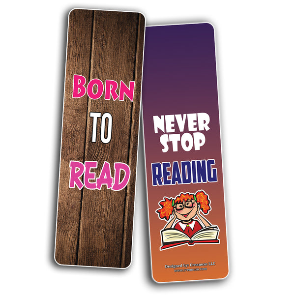 Creanoso Hard Core Reader Bookmarks for Kids - Unique Giveaways for Boys and Girls