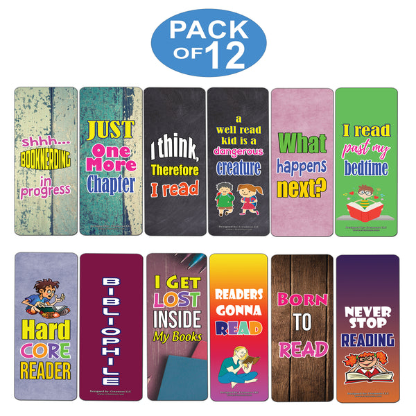 Creanoso Hard Core Reader Bookmarks for Kids - Unique Giveaways for Boys and Girls