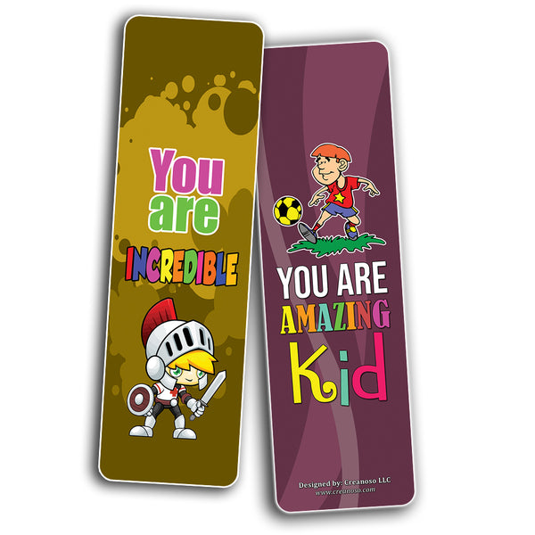 Bookmarks for Kids Boys Girls (30-Pack)- Incredible Kids Positive Encouragement Motivational Gifts - Party Favors Classroom Incentives Basket Stuffers