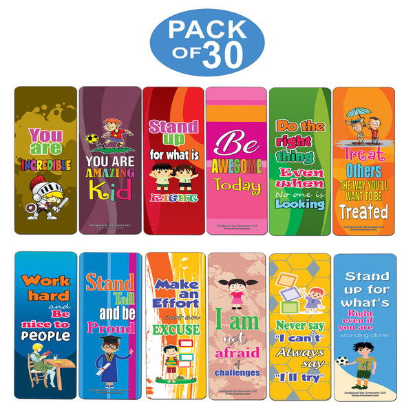 Bookmarks for Kids Boys Girls (30-Pack)- Incredible Kids Positive Encouragement Motivational Gifts - Party Favors Classroom Incentives Basket Stuffers