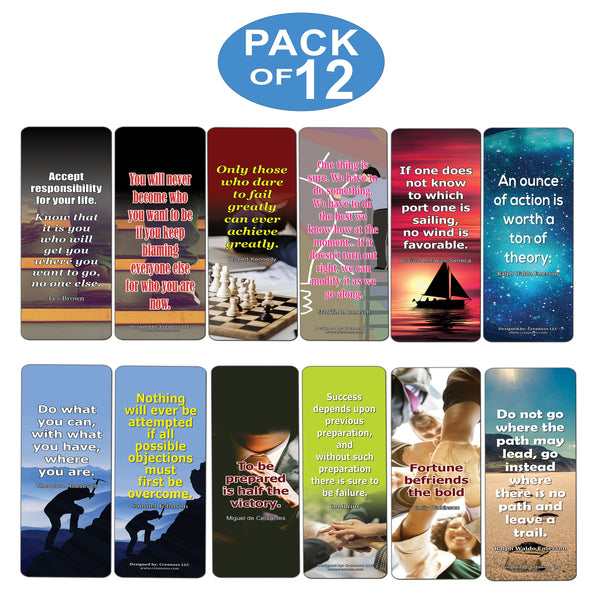 Creanoso Inspirational Quotes That Motivate Us Toward Success Bookmarks  Premium Designs Bulk Assorted Bookmarker Cards Pack  Inspiring Page Marking Set for Books  Clipper