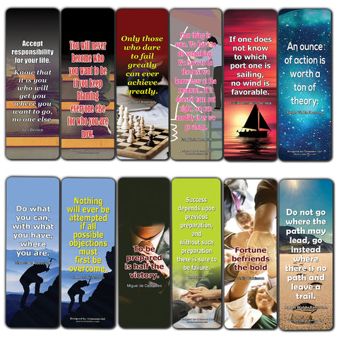 Creanoso Inspirational Quotes That Motivate Us Toward Success Bookmarks  Premium Designs Bulk Assorted Bookmarker Cards Pack  Inspiring Page Marking Set for Books  Clipper