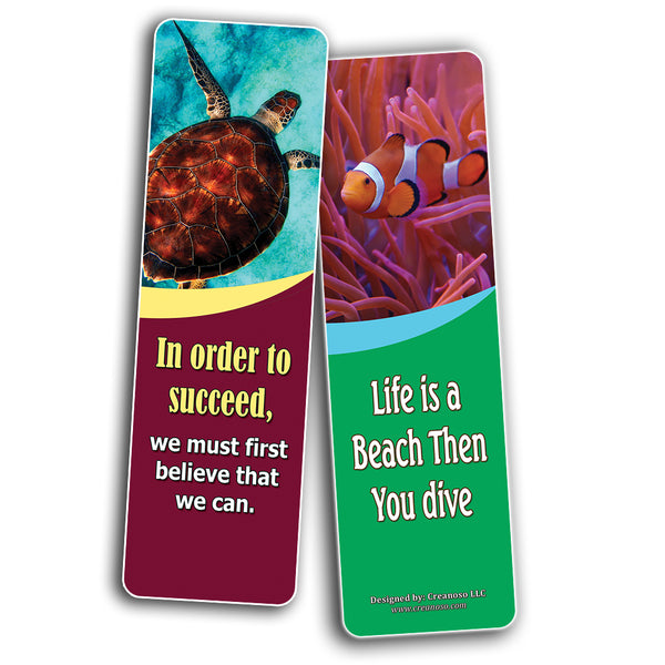 Creanoso Ocean Animals Kids Bookmarks  Sea Animal Theme Reading Bookmarker Cards  Stocking Stuffers Gift for Kids, Children, Boys & Girls  Teacher and Classroom Rewards  School Gifts Set
