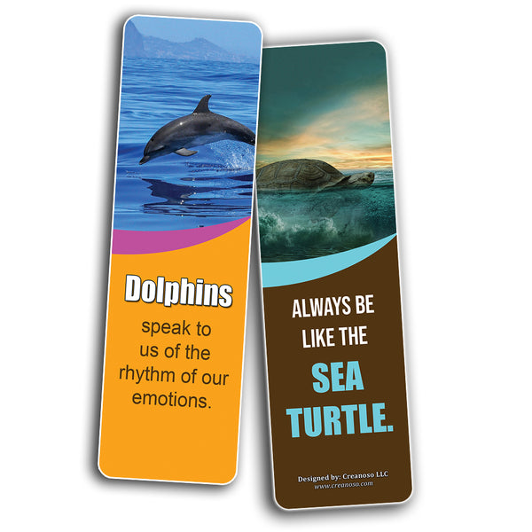 Creanoso Ocean Animals Kids Bookmarks  Sea Animal Theme Reading Bookmarker Cards  Stocking Stuffers Gift for Kids, Children, Boys & Girls  Teacher and Classroom Rewards  School Gifts Set