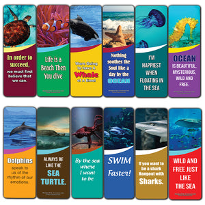 Creanoso Ocean Animals Kids Bookmarks  Sea Animal Theme Reading Bookmarker Cards  Stocking Stuffers Gift for Kids, Children, Boys & Girls  Teacher and Classroom Rewards  School Gifts Set