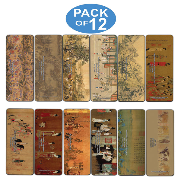 Creanoso Ancient Chinese Paintings Bookmarks  Awesome Bookmarks for Men, Women, Teens  Six Bulk Assorted Bookmarks Designs  Premium Design Gifts for Bookworms  Page Clip
