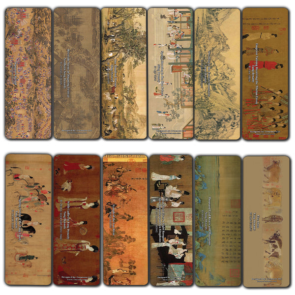 Creanoso Ancient Chinese Paintings Bookmarks  Awesome Bookmarks for Men, Women, Teens  Six Bulk Assorted Bookmarks Designs  Premium Design Gifts for Bookworms  Page Clip