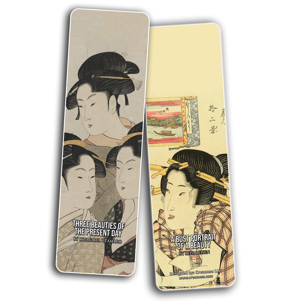 Creanoso Japanese Geisha Theme Classic Art Paintings Bookmarks Awesome
