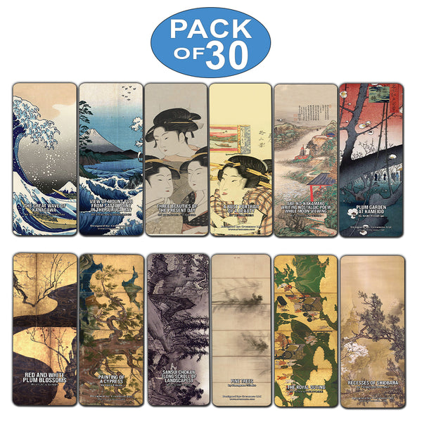 Creanoso Japanese Geisha Theme Classic Art Paintings Bookmarks  Awesome Bookmarks for Men, Women, Teens  Six Bulk Assorted Bookmarks Designs  Premium Design Gifts for Bookworms