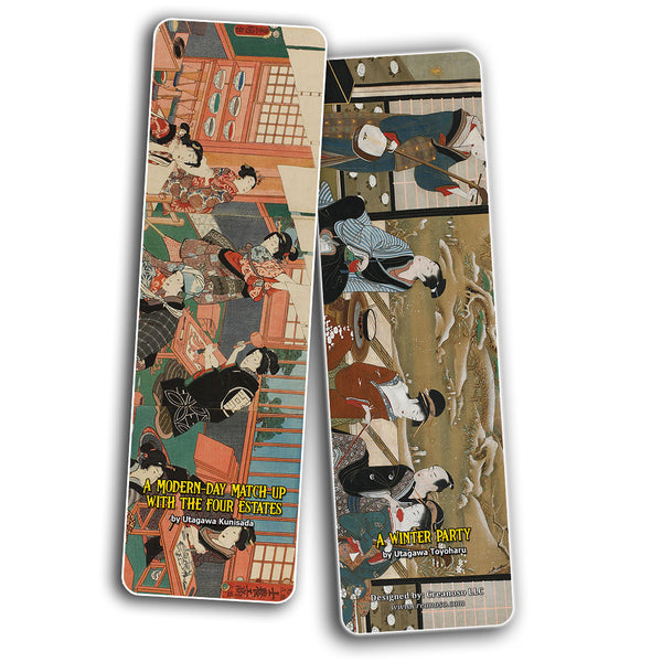 Vintage Ukiyo-e Kimono Japanese Bookmarks (30-Pack) ÃƒÂ¢Ã¢â€šÂ¬Ã¢â‚¬Å“ Stocking Stuffers Gift for Men & Women, Teens - Teacher Rewards Gifts - Party Favors Supplies Goodie Bag Basket Stuffers