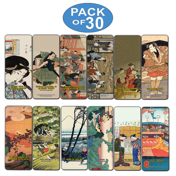 Vintage Ukiyo-e Kimono Japanese Bookmarks (30-Pack) ÃƒÂ¢Ã¢â€šÂ¬Ã¢â‚¬Å“ Stocking Stuffers Gift for Men & Women, Teens - Teacher Rewards Gifts - Party Favors Supplies Goodie Bag Basket Stuffers