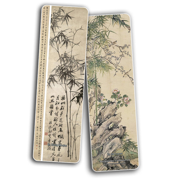 Creanoso Chinese Paintings Bookmarks (30-Pack) ÃƒÂ¢Ã¢â€šÂ¬Ã¢â‚¬Å“ Four Gentlemen and Three Friends of Winter Stocking Stuffers Gift for Men & Women, Teens - Awesome Art Bookmark Collection ÃƒÂ¢Ã¢â€šÂ¬Ã¢â‚¬Å“ Inspiring Art Impressions