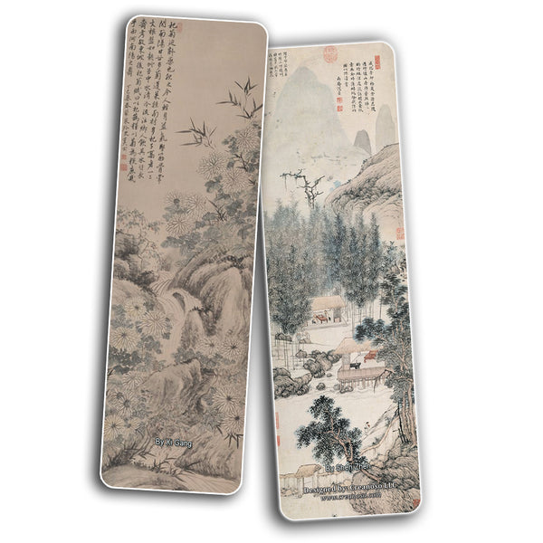 Creanoso Chinese Paintings Bookmarks (30-Pack) ÃƒÂ¢Ã¢â€šÂ¬Ã¢â‚¬Å“ Four Gentlemen and Three Friends of Winter Stocking Stuffers Gift for Men & Women, Teens - Awesome Art Bookmark Collection ÃƒÂ¢Ã¢â€šÂ¬Ã¢â‚¬Å“ Inspiring Art Impressions