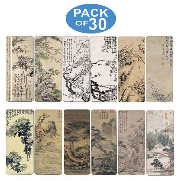 Creanoso Chinese Paintings Bookmarks  Four Gentlemen and Three Friends of Winter  Awesome Bookmarks for Men, Women, Teens  Six Bulk Assorted Bookmarks Designs  Chinese Art