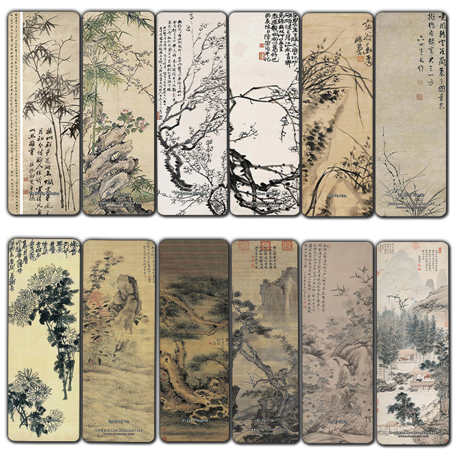 Creanoso Chinese Paintings Bookmarks - Four Gentlemen and Three Friends of Winter (60-Pack) ÃƒÆ’Ã‚Â¢ÃƒÂ¢Ã¢â‚¬Å¡Ã‚Â¬ÃƒÂ¢Ã¢â€šÂ¬Ã…â€œ Inspirational China Art Impressions Bookmarker Cards ÃƒÆ’Ã‚Â¢ÃƒÂ¢Ã¢â‚¬Å¡Ã‚Â¬ÃƒÂ¢Ã¢â€šÂ¬Ã…â€œ Premium Gift Collection for Me