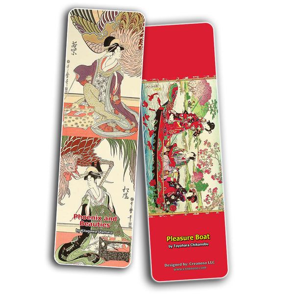 Creanoso Japanese Ladies Bookmarks (30-Pack) Oiran Geisha Kimono Woodblock Print - Stocking Stuffers Gift for Men & Women, Teens - Awesome Art Bookmark Collection ÃƒÂ¢Ã¢â€šÂ¬Ã¢â‚¬Å“ Inspiring Art Impressions