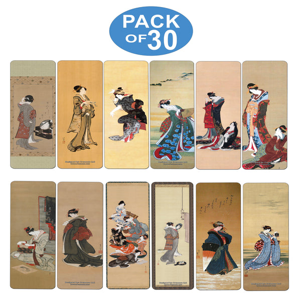 Creanoso Katsushika Hokusai Japanese Ladies Bookmarks  Awesome Bookmarks for Men, Women, Teens  Six Bulk Assorted Bookmarks Designs  Japan Art Impressions Design  Cool Art Paints